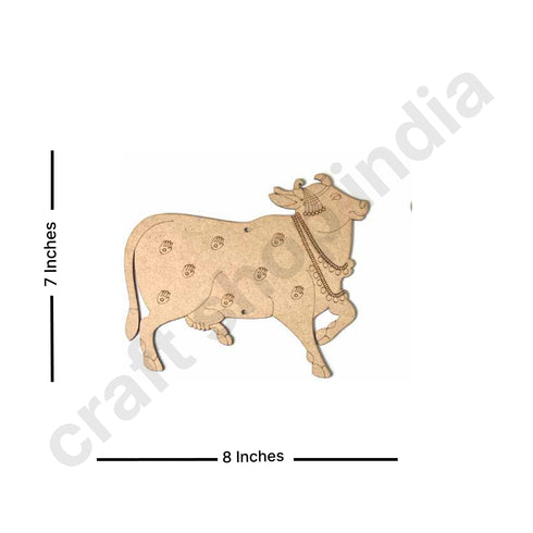 Engraved Mdf Cutout Of Pichwai Cow & Lotus Set of 8