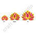 3 Different Sizes Red Velvet & Golden Acrylic Lotus Set of 18