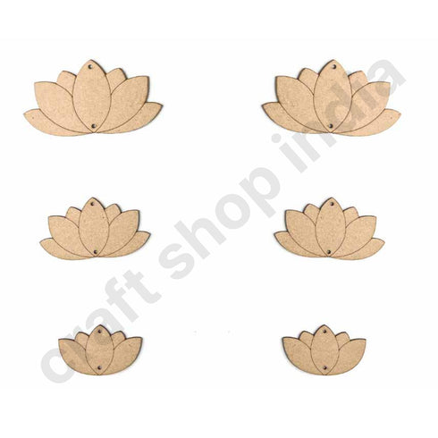 Engraved Mdf Cutout Of Lotus Set of 6