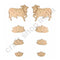 Engraved Mdf Cutout Of Pichwai Cow & Lotus Set of 8
