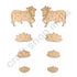 Engraved Mdf Cutout Of Pichwai Cow & Lotus Set of 8