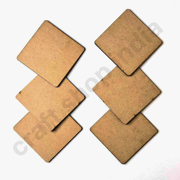 Square Base with Round Edges Mdf Base Set of 6 | Square Base | Round Edges Mdf Base | Set of 6 | Round Edges Mdf Base Set of 6 | Craft Shop India