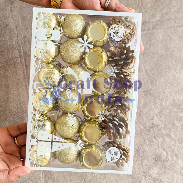 Golden Color Christmas Decor Gift Pack (Design_B)
