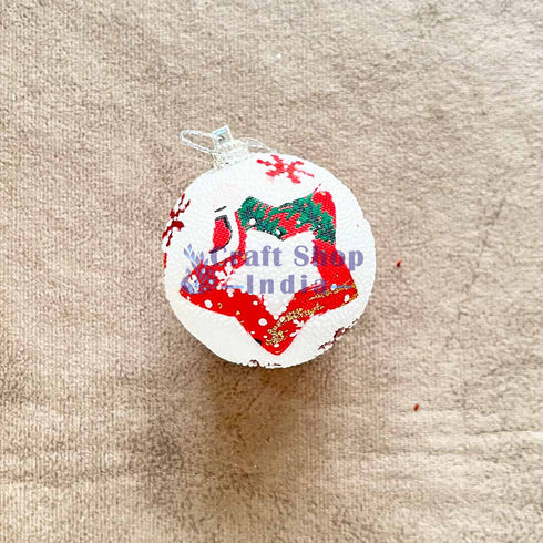 White With Multicolor Christmas Bauble Pack Of 6