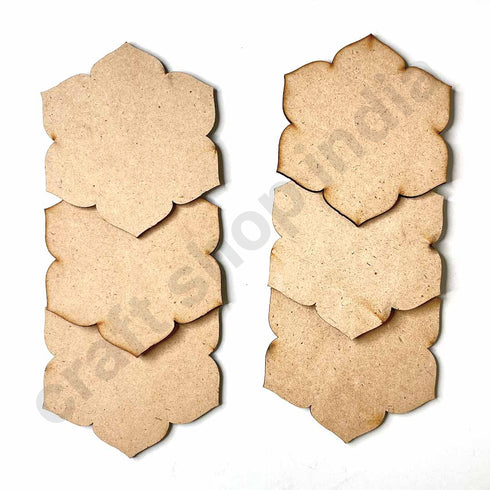 Floral Mdf Base Set of 6