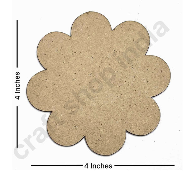 Flower Mdf Base Set of 6 | Flower Mdf Base | Floral | Set of 6 | Flower | Mdf | Art Craft Craft Stoire Online | Decoration | Flower Shape Design | Mdf Craft | Set of 6 | craft shop india