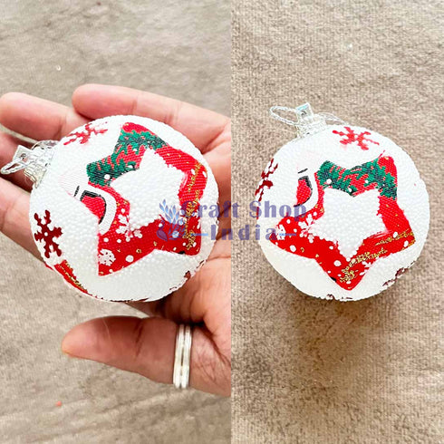 White With Multicolor Christmas Bauble Pack Of 6