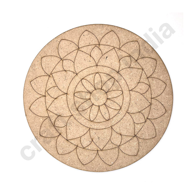 Mandala Design MDF Engraved Base Set Of 6 | Craft Store | Art Craft | Art | Design | Engraved | Collection | Project | Craft Shop India
