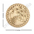 Round Shaped MDF Engraved Madhubani Peacock Rainbow fur Design Coaster Set of 6