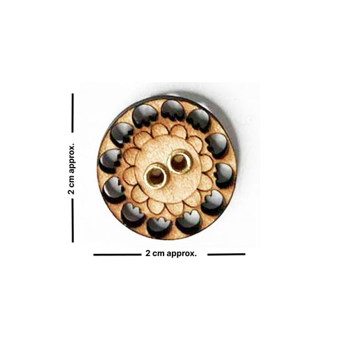 Round Engraved Design Button Set Of 6