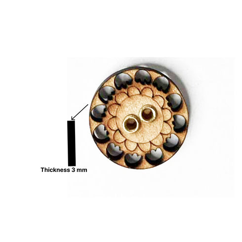 Round Engraved Design Button Set Of 6