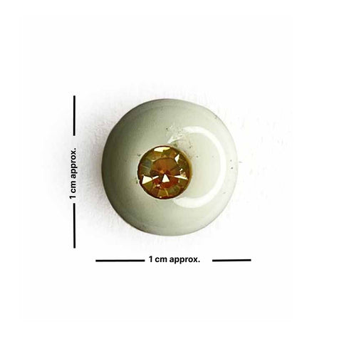 White Color Round Fancy Buttons Set Of 10