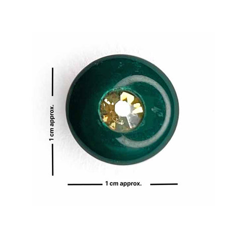 Bottle Green Color Round Fancy Buttons Set Of 10