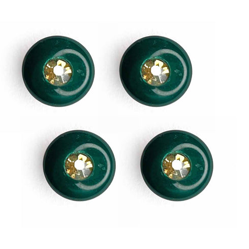 Bottle Green Color Round Fancy Buttons Set Of 10