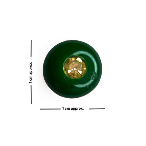 Green Color Round Fancy Buttons Set Of 10