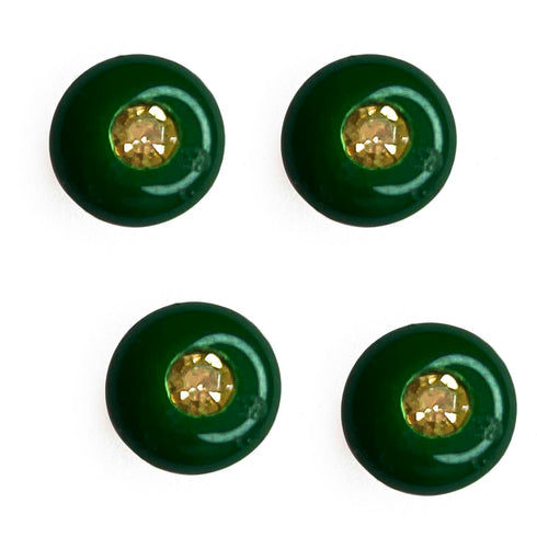 Green Color Round Fancy Buttons Set Of 10