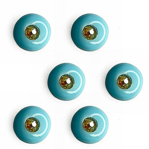 Sky Blue Color Round Fancy Buttons Set Of 10