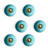 Sky Blue Color Round Fancy Buttons Set Of 10