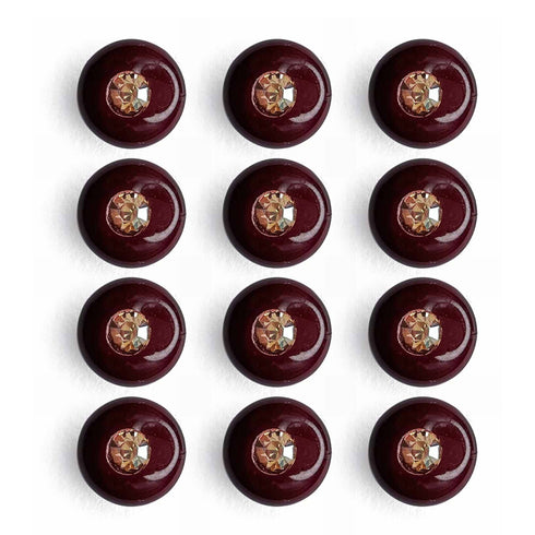 Wine Color Round Fancy Buttons Set Of 10
