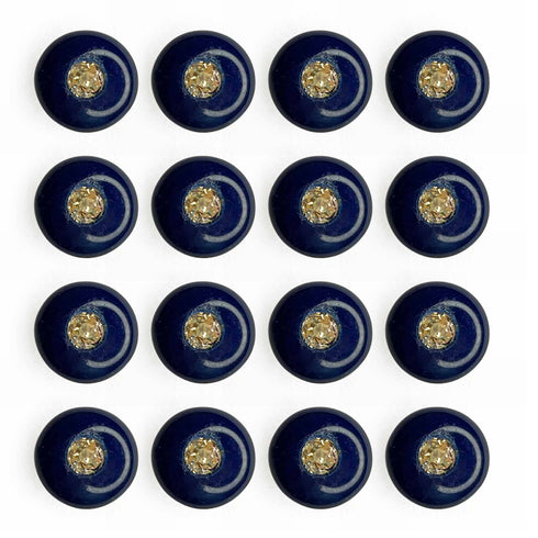 Blue Color Round Fancy Buttons Set Of 10