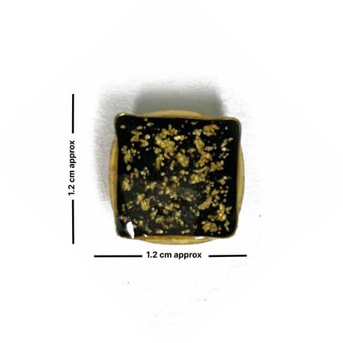 Black Color Square Fancy Buttons Set Of 10