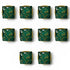 Green Color Square Fancy Buttons Set Of 10