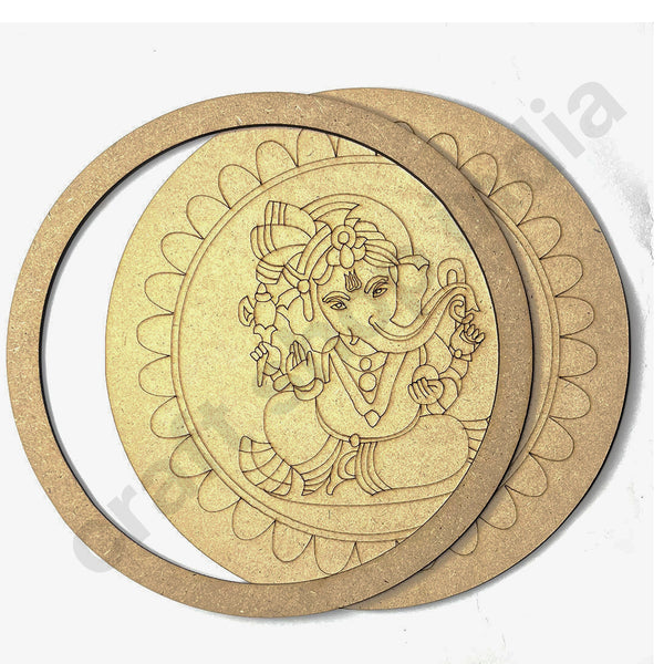 Ganpati Ji With Mandala Engraved Design Wall Plate Base With Frame | Ganpati Ji | Mandala Engraved Design Wall Plate Base | Wall Plate Base With Frame | Frame | Decoration | Indian Art | Wall Art | Engraved Design | Cutouts | Art | Art Craft | Craft Store | craft shop india | india craft shop | craft shop