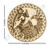 Round Shaped Madhubani Peacock Engraved Design Coaster Set of 6