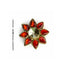 Red Color Flower Shape Fancy Buttons Set Of 5