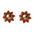 Red Color Flower Shape Fancy Buttons Set Of 5