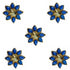 Blue Color Flower Shape Fancy Buttons Set Of 5