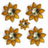 Yellow Color Flower Shape Fancy Buttons Set Of 5