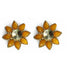 Yellow Color Flower Shape Fancy Buttons Set Of 5