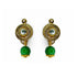 Green Color Hanging Style Round Fancy Buttons Set Of 10