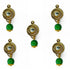 Green Color Hanging Style Round Fancy Buttons Set Of 10