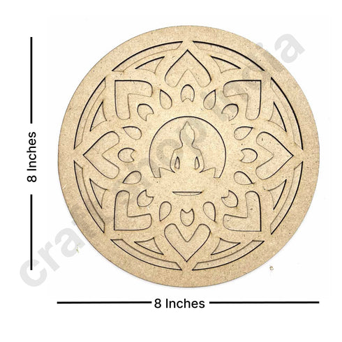 Lord Buddha & Lotus Design MDF Cutout Base for DIY