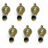Dark Blue Color Hanging Style Round Fancy Buttons Set Of 10