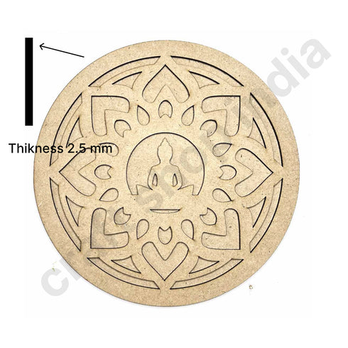 Lord Buddha & Lotus Design MDF Cutout Base for DIY