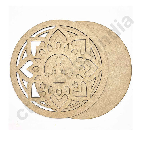 Lord Buddha & Lotus Design MDF Cutout Base for DIY