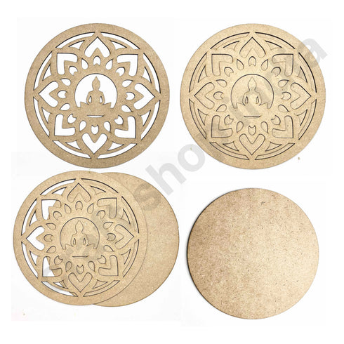 Lord Buddha & Lotus Design MDF Cutout Base for DIY