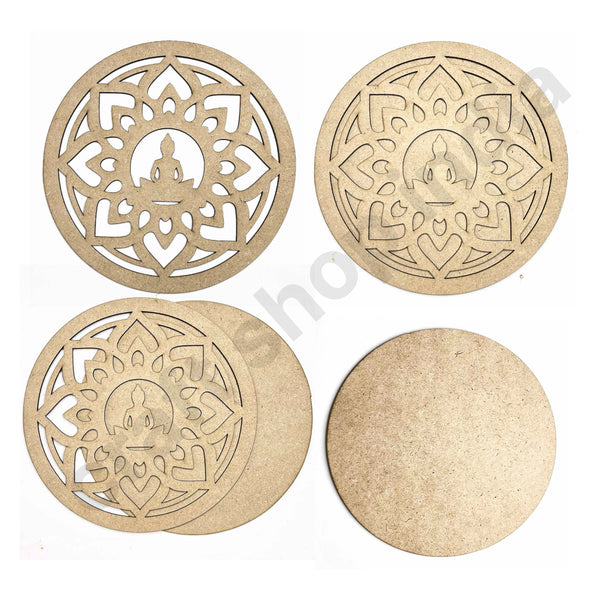 Lord Buddha | Lotus Design MDF Cutout Base for DIY | MDF Cutout | DIY | Cutouts | MDF | Craft Shop India | Life | Motivate | Pure | Positive Energy | online craft | india | indian