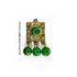 Green Color Hanging Style Square Fancy Buttons Set Of 10