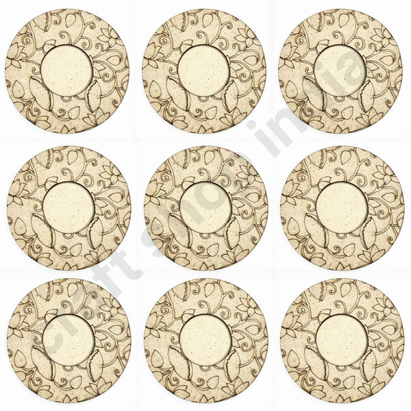 Engraved Round Shape Pichwai Lotus | Design Tea Light | Holder Set of 6 | Shape of Lotus design | Online craft | Online Art | Pichwai Lotus design | Round Shape Design | Craft Shop India