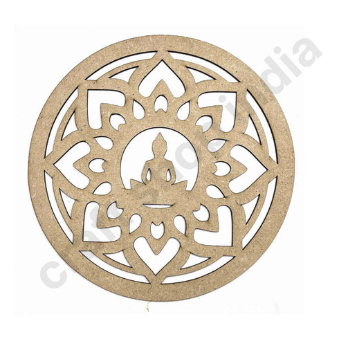 Lord Buddha & Lotus Design MDF Cutout Base for DIY