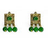 Green Color Hanging Style Square Fancy Buttons Set Of 10