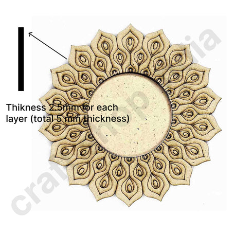 Engraved Peacock Feather Design Tea Light Holder Set of 6