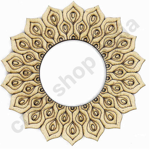 Engraved Peacock Feather Design Tea Light Holder Set of 6