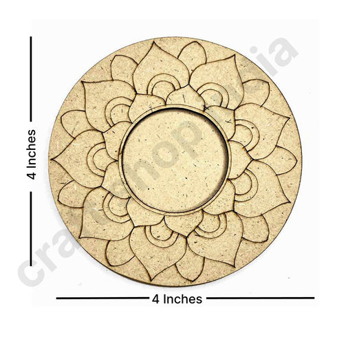 Engraved Mandala Design Tea Light Holder Set of 6