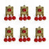 Red Color Hanging Style Square Fancy Buttons Set Of 10