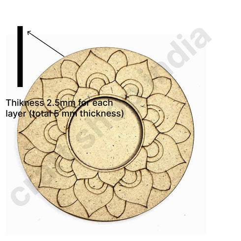 Engraved Mandala Design Tea Light Holder Set of 6